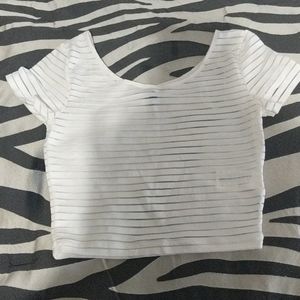 Shit stripped crop top